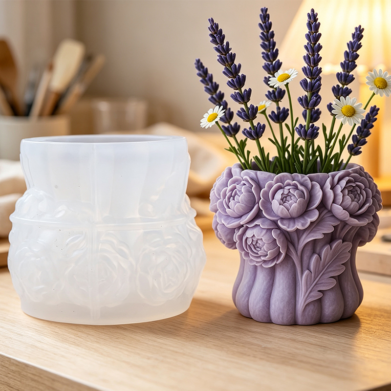 3D Printing Vase - 3D 장미 꽃병 실리콘 몰드 DIY