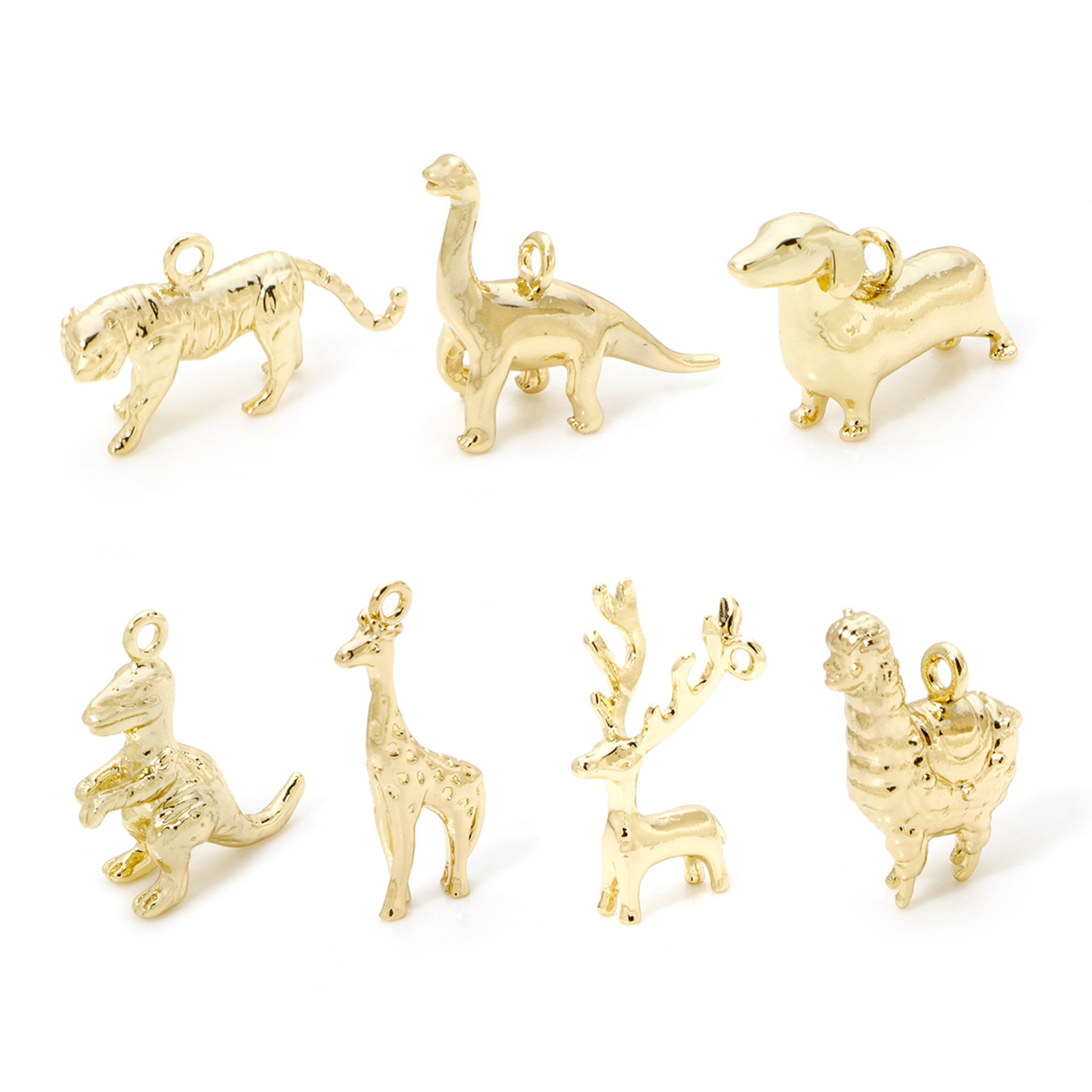 3D Printing Jewellery - 동물 황동 매력 18k 금 도금