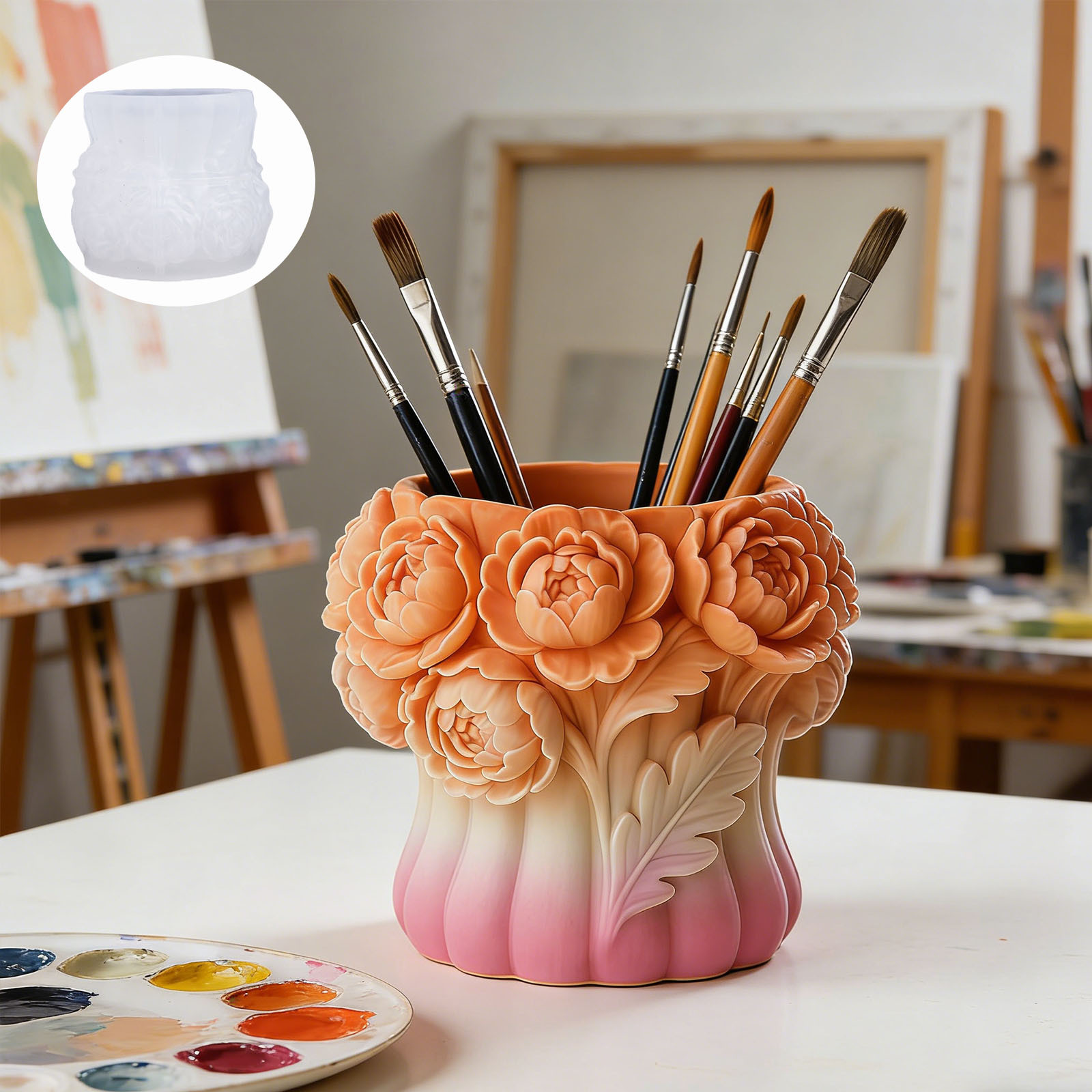 3D 장미 꽃병 실리콘 몰드 DIY 펜 홀더 보관 용기 - 3D Printing Vase 리뷰 및 가격