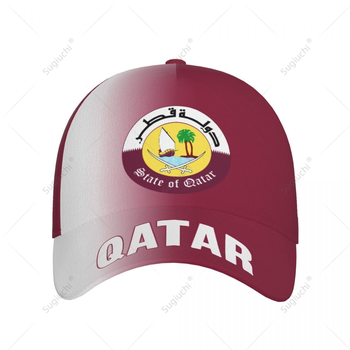 유니섹스 야구 모자 모자 카타르 국기 그라디언트 색상  - 3D Printing Qatar 리뷰 및 가격