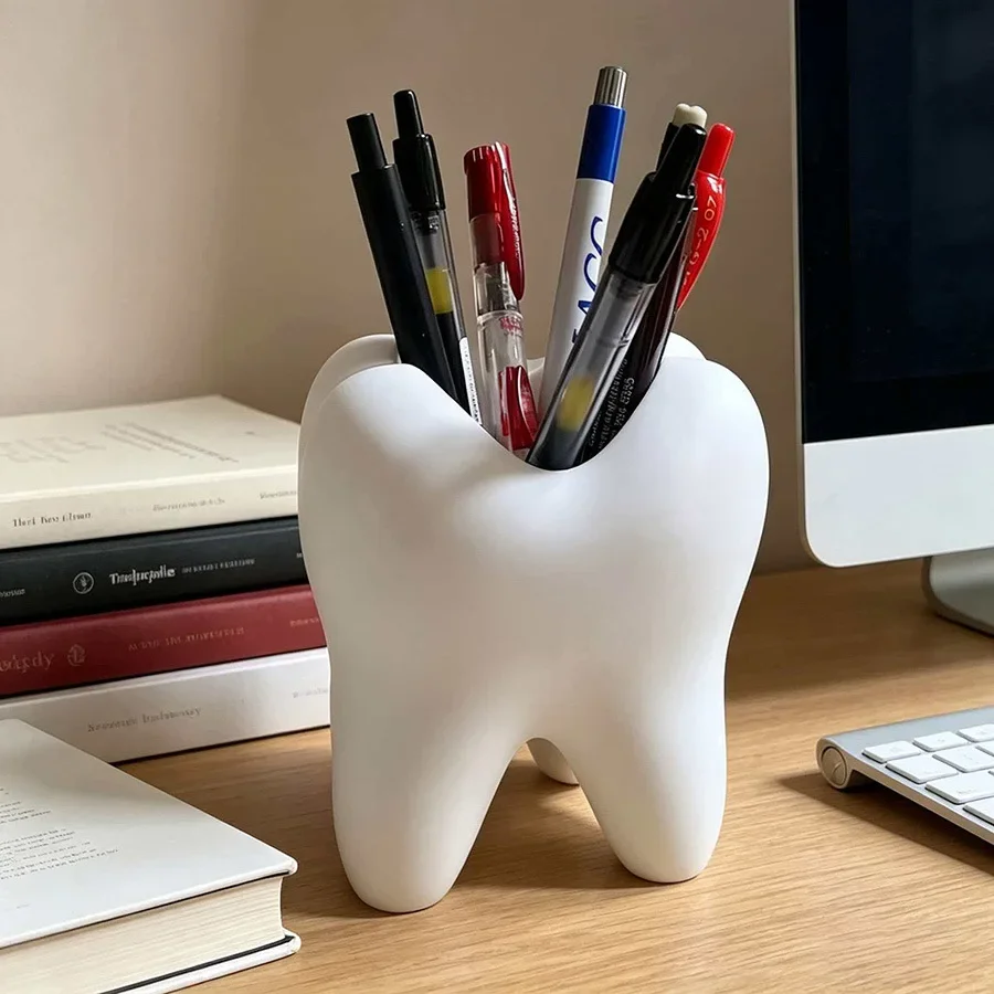 3D 프린팅된 치아 모양의 창의적인 칫솔 보관대, 펜  - 3D Printing Orthodontics 리뷰 및 가격