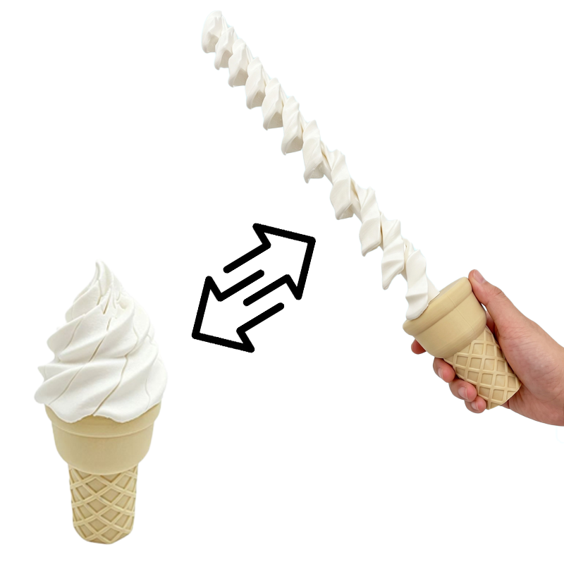 3D 프린팅 아이스크림 신축성 곡선 확장 및 압축 새로 - 3D Printing Model 리뷰 및 가격