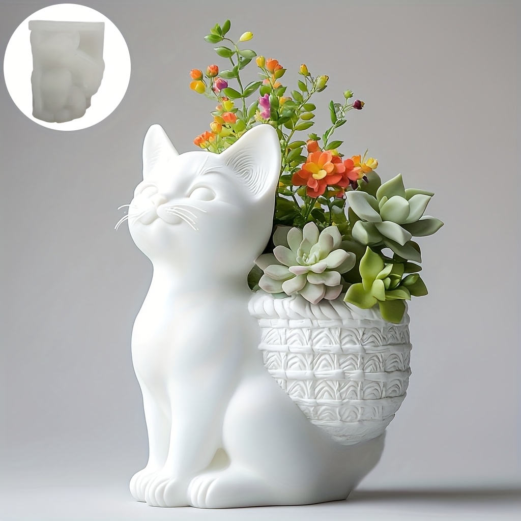 DIY 3D 쪼그려 앉은 고양이 다육식물 화분 레진 실 - 3D Printing Vase 리뷰 및 가격