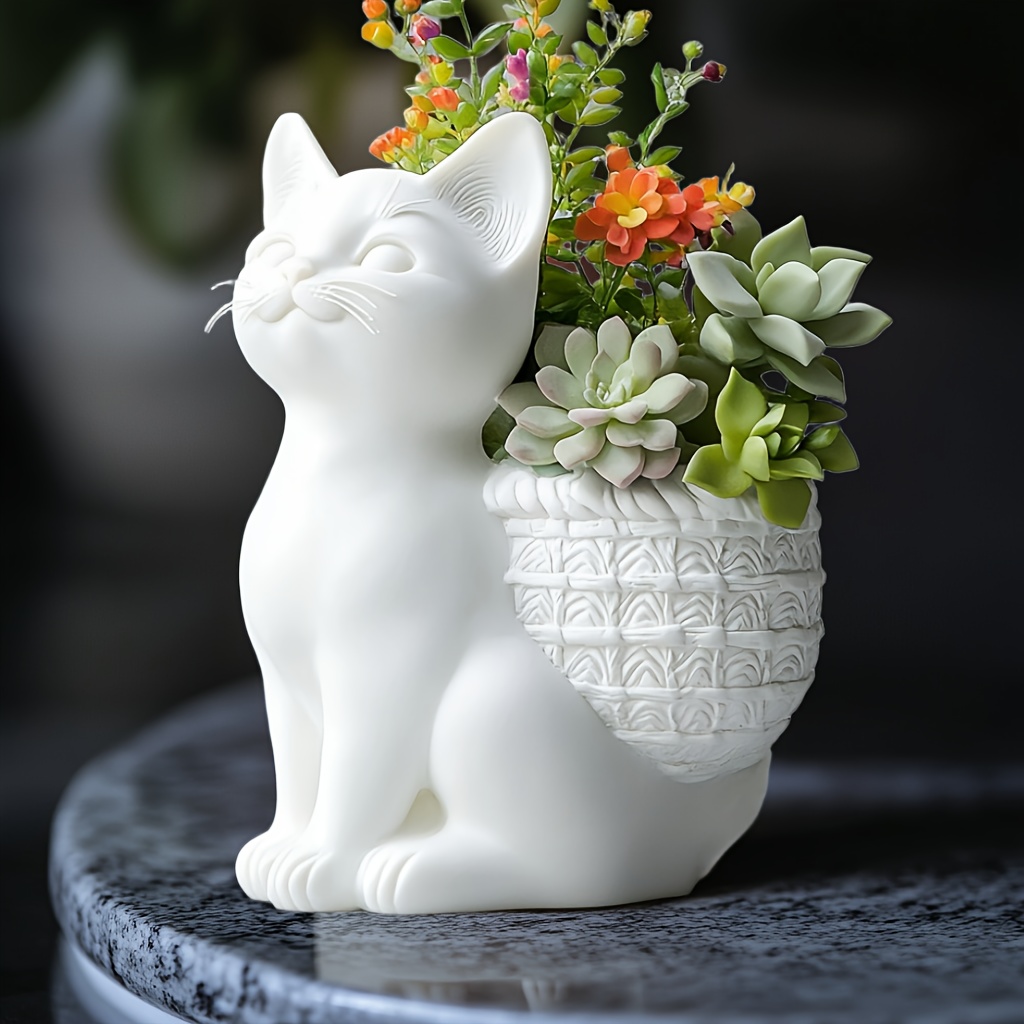 DIY 3D 쪼그려 앉은 고양이 다육식물 화분 레진 실 - 3D Printing Vase 리뷰 및 가격