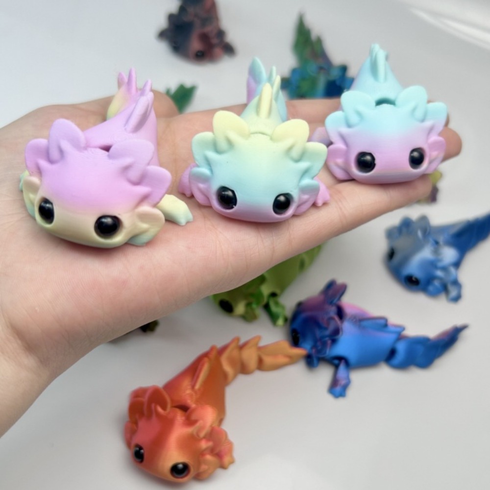 3D 프린팅된 도롱뇽 피규어 장난감, 다관절 가동식 시 - 3D Printing Household Items 리뷰 및 가격