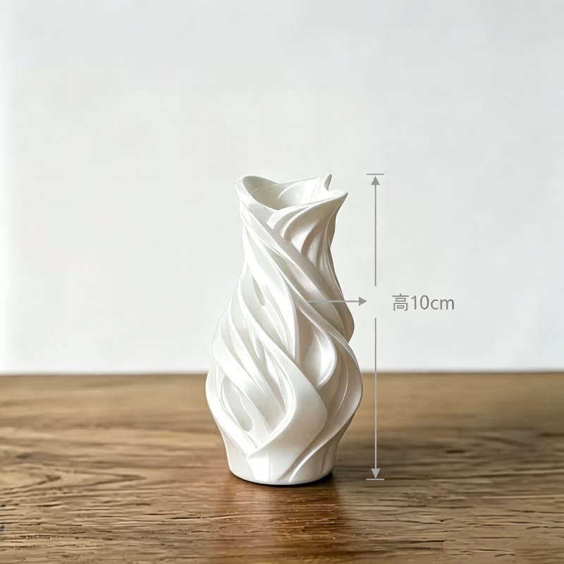 3D 프린팅 트위스트 웨이브 화병 장식품 화이트 스월  - 3D Printing Vase 리뷰 및 가격
