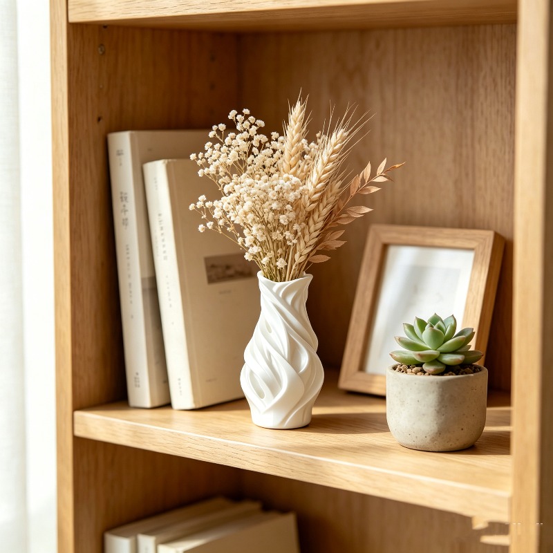 3D 프린팅 트위스트 웨이브 화병 장식품 화이트 스월  - 3D Printing Vase 리뷰 및 가격