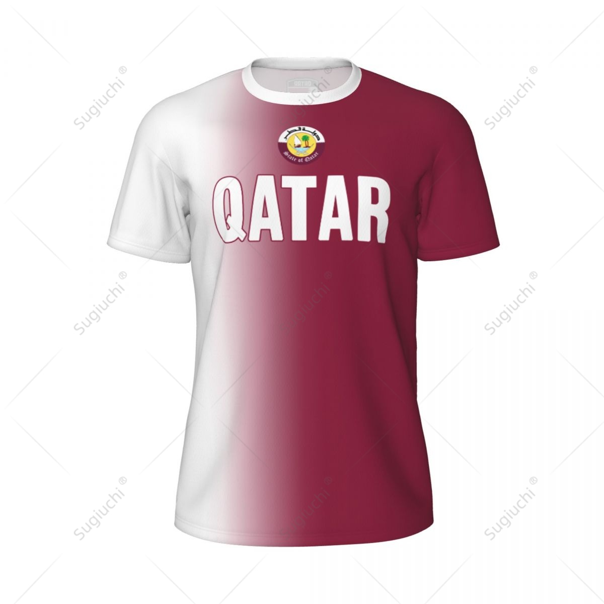 스포츠 메쉬 티셔츠 카타르 국기 러닝 자전거 축구 테니 - 3D Printing Qatar 리뷰 및 가격