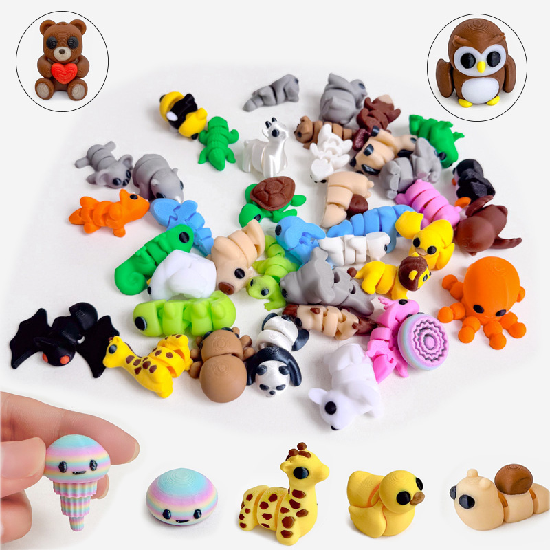 10-50Pcs 3D 인쇄 된 다채로운 미니 동물 인형 - 3D Printing Household Items 리뷰 및 가격