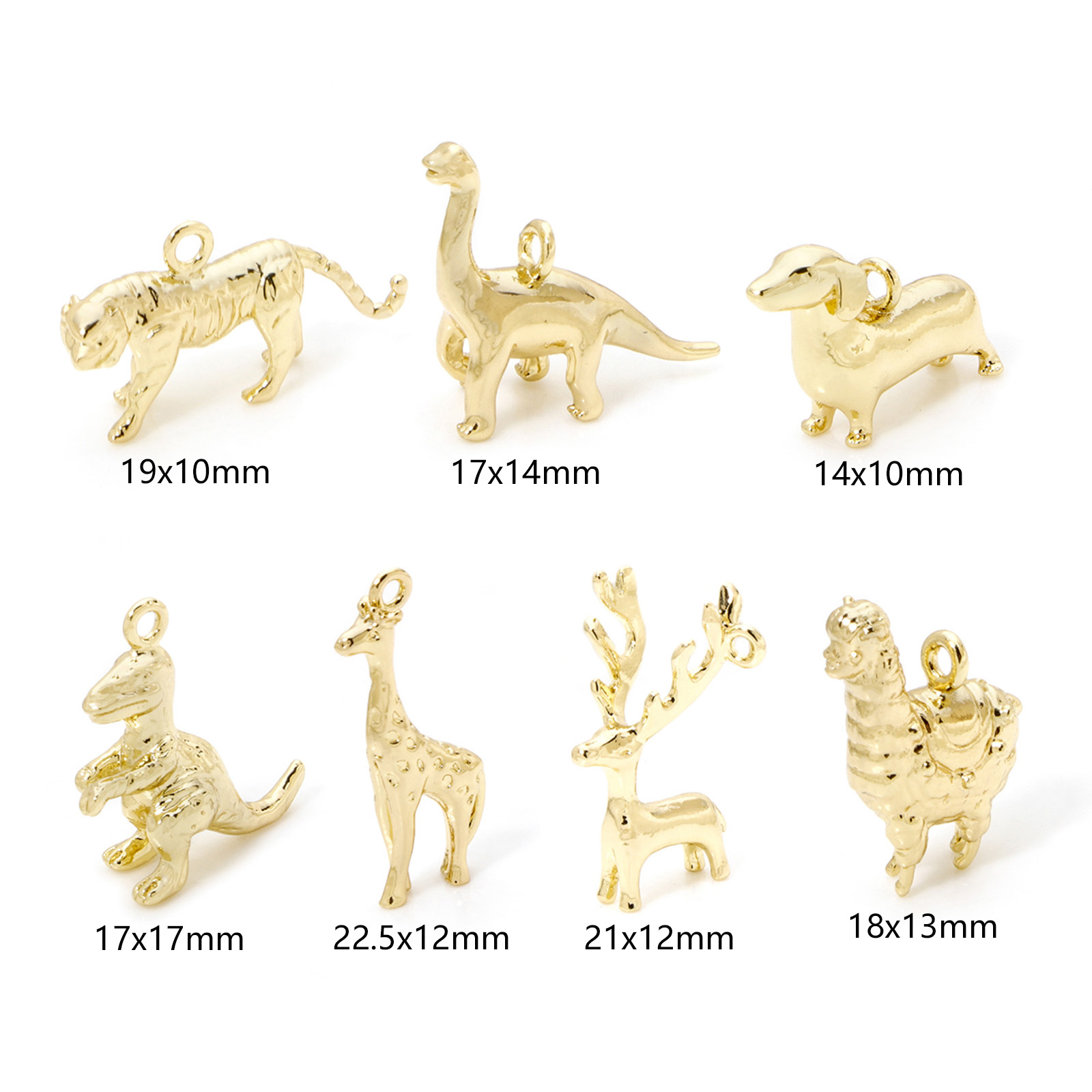 동물 황동 매력 18k 금 도금 동물 3D 공룡 알파카 - 3D Printing Jewellery 리뷰 및 가격