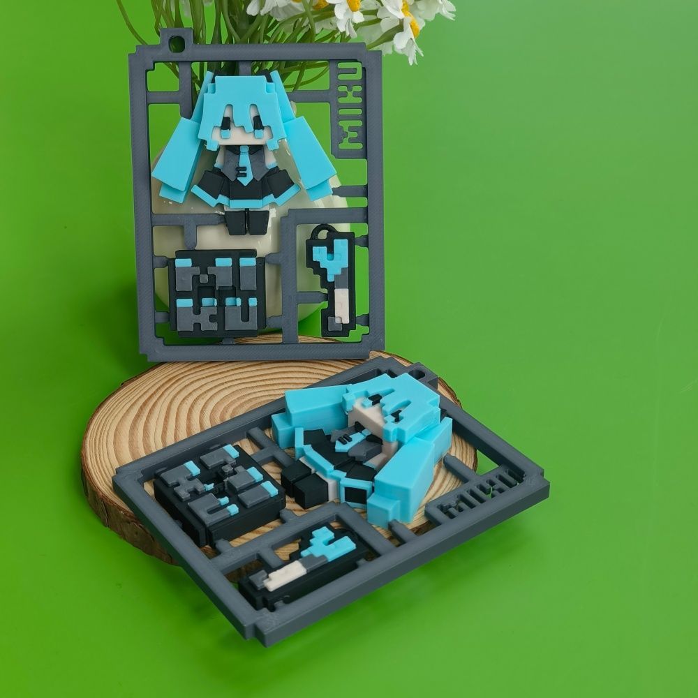 3D 프린팅 귀여운 픽셀 하츠네 미쿠 반조립 모델, 베 - 3D Printing Yourself 리뷰 및 가격