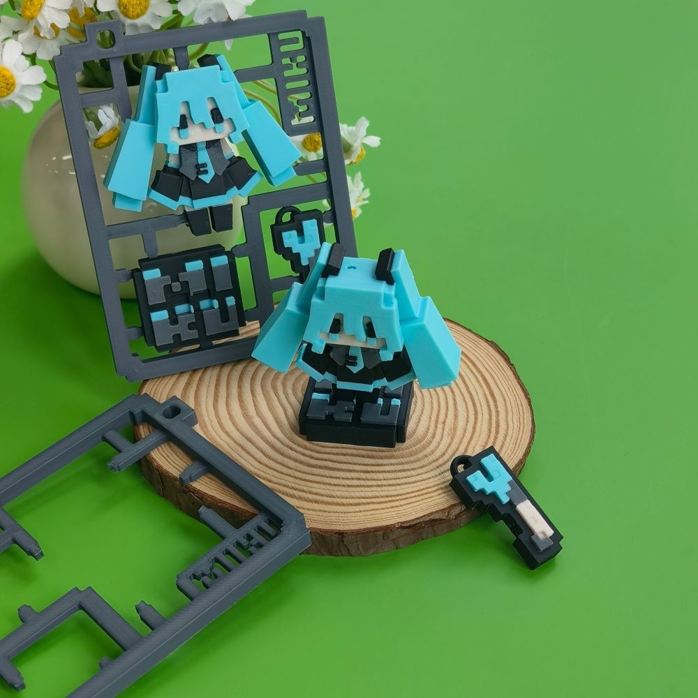 3D 프린팅 귀여운 픽셀 하츠네 미쿠 반조립 모델, 베 - 3D Printing Yourself 리뷰 및 가격